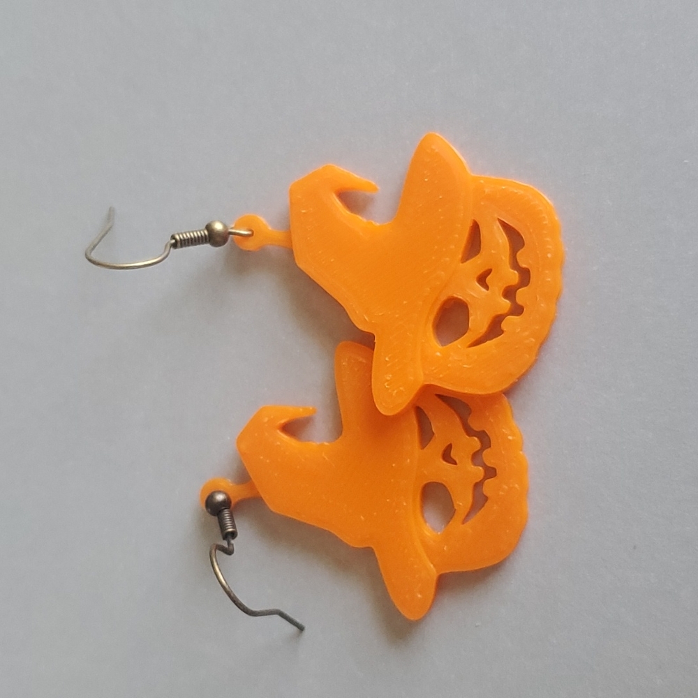 Halloween earrings scary pumpkins